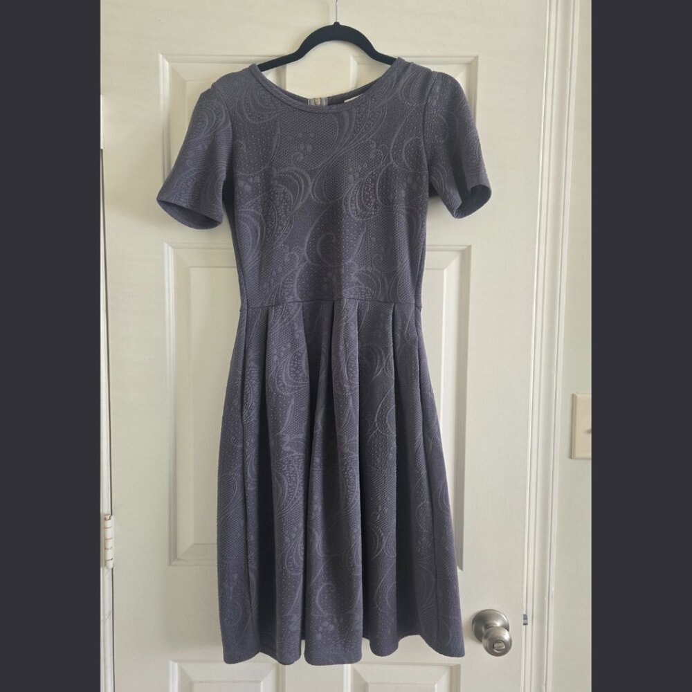 LuLaroe Casual Amelia Fit and Flare Dress Grey Size Small